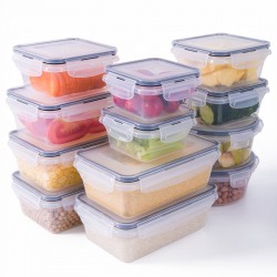 Container with Lid, Leak Proof Snap Lock, BPA Free Plastic