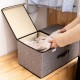  Box Fabric Cotton Linen Container Household Wardrobe Organizer Laundry Large Foldable Clothes Basket